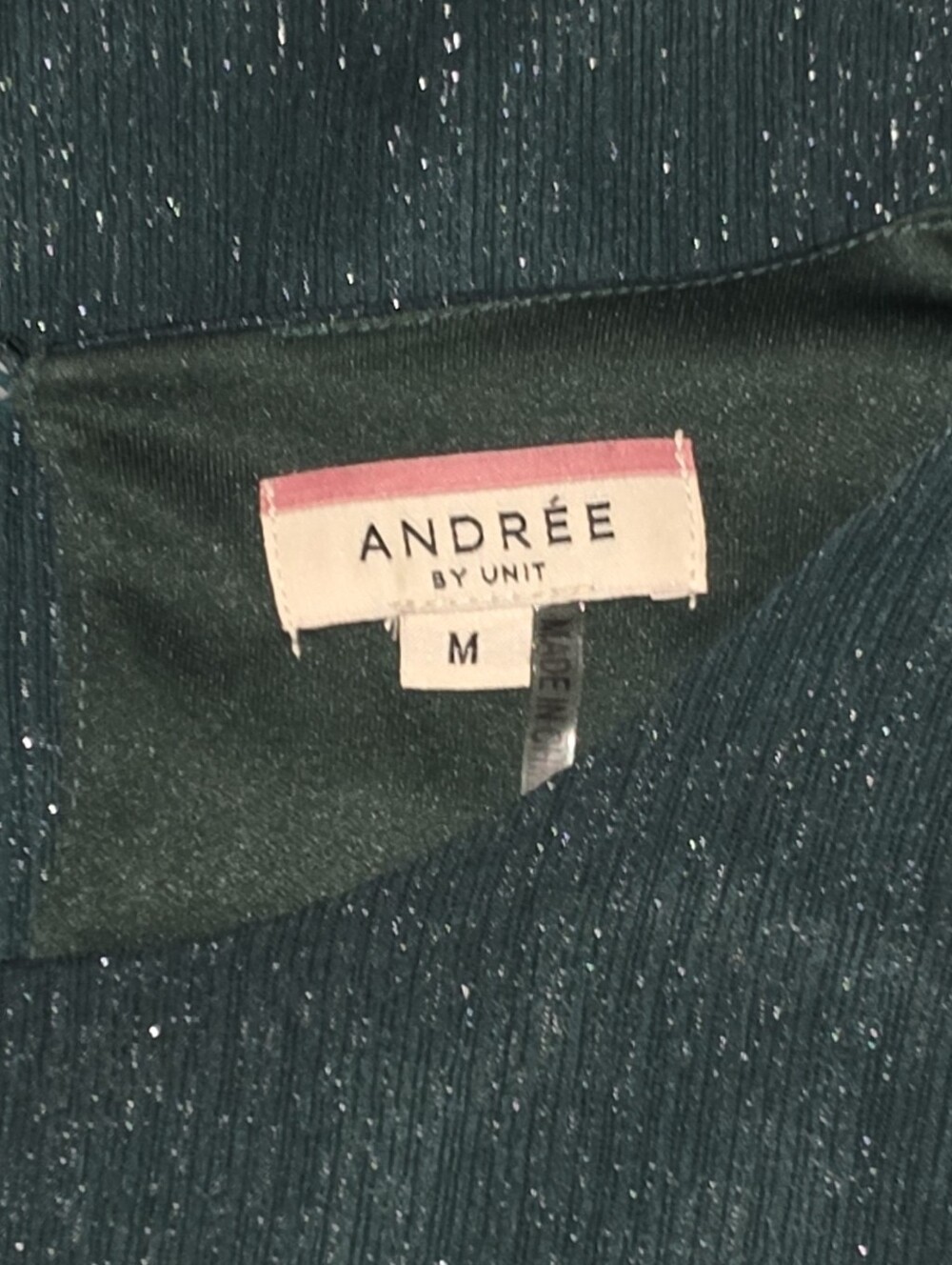 Andree By Unit Dress Sparkling Flowy Sheer Overlay Green Size M - Picture 14 of 14